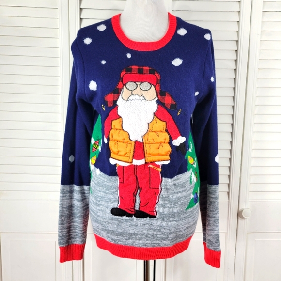 Jolly Navy Santa Roll Neck Sweater | Claver/Luigi main image 0